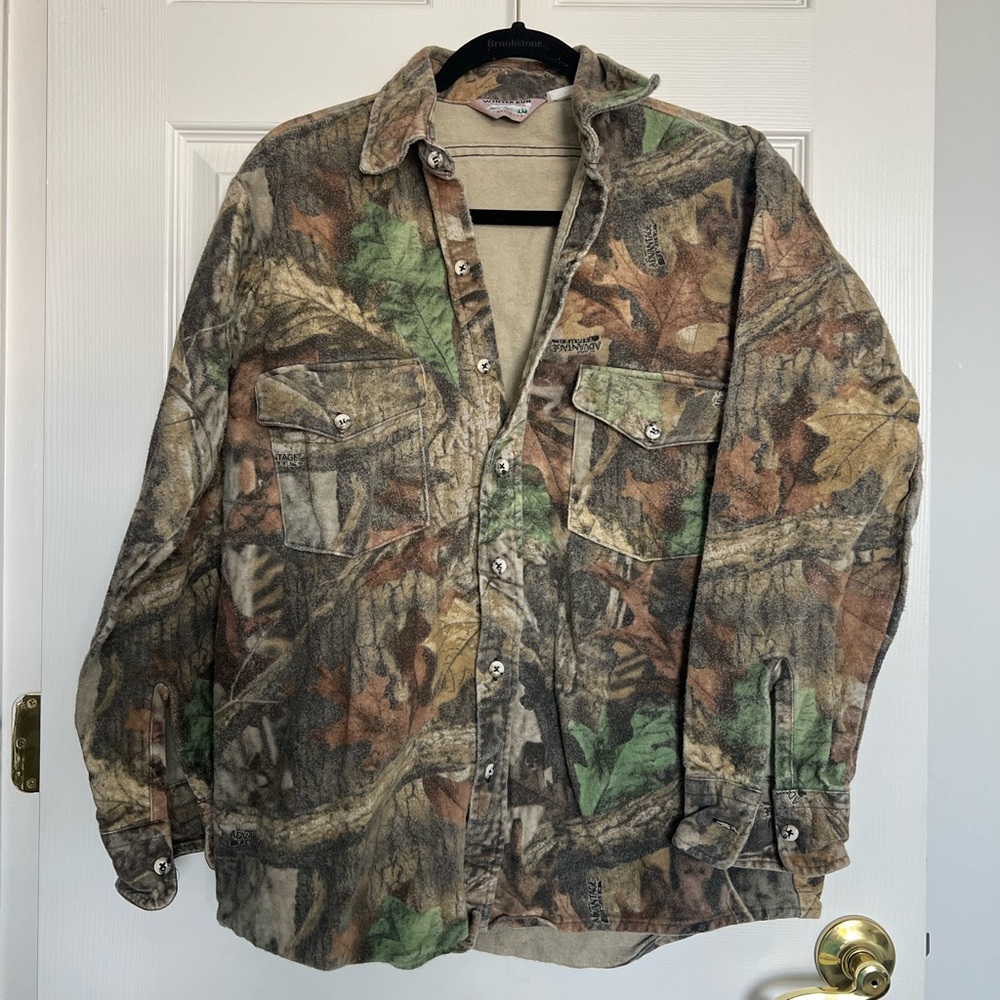 Men’s Vintage Flannel Camo Button Up Shirt